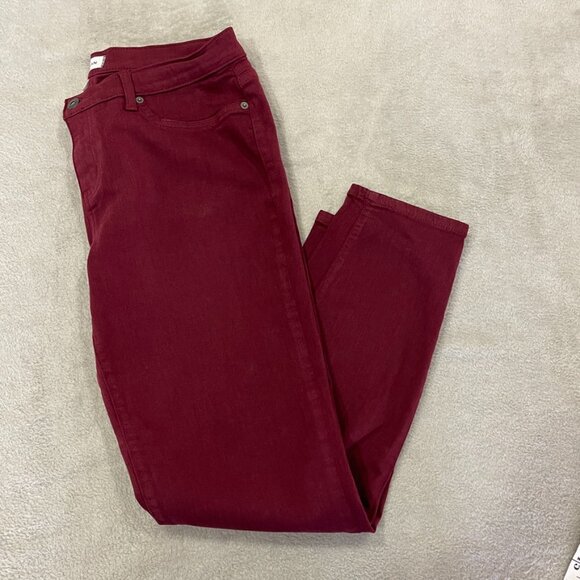 NEW Burgundy Stretch Jeans Size 32 - Picture 2 of 12